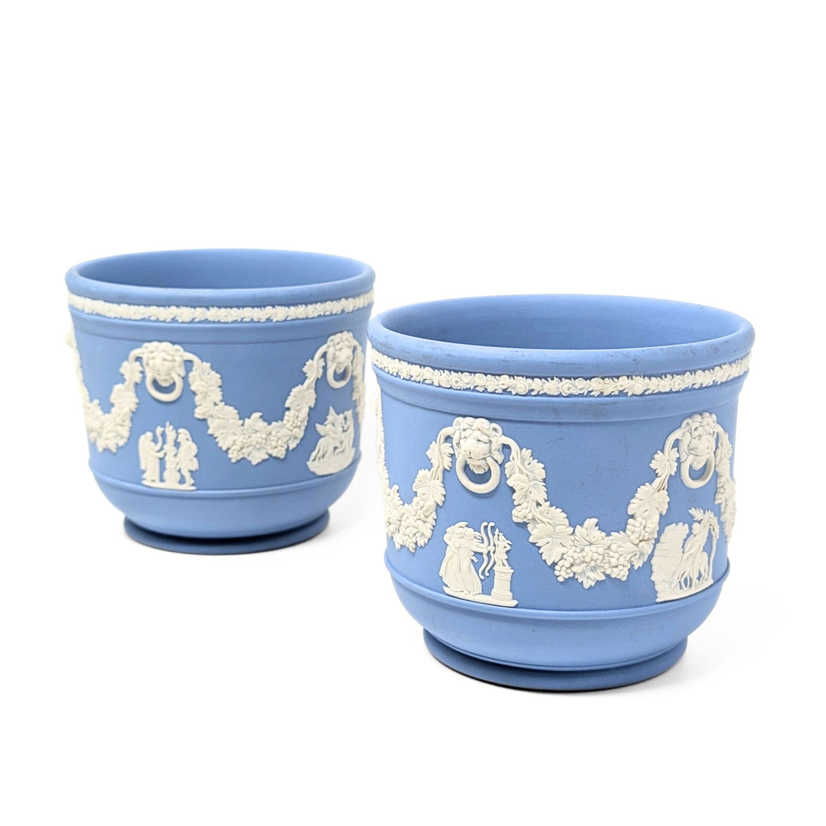 Wedgwood Pale Blue Jasperware Cachepots (Pair)