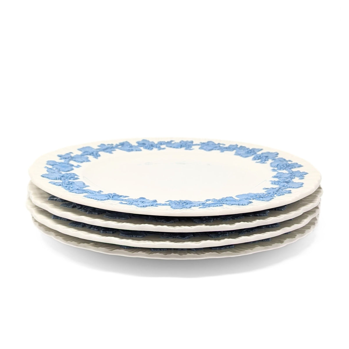 Wedgwood "Lavender on Cream" Shell Edge 10 5/8" Dinner Plates (Set of 4)