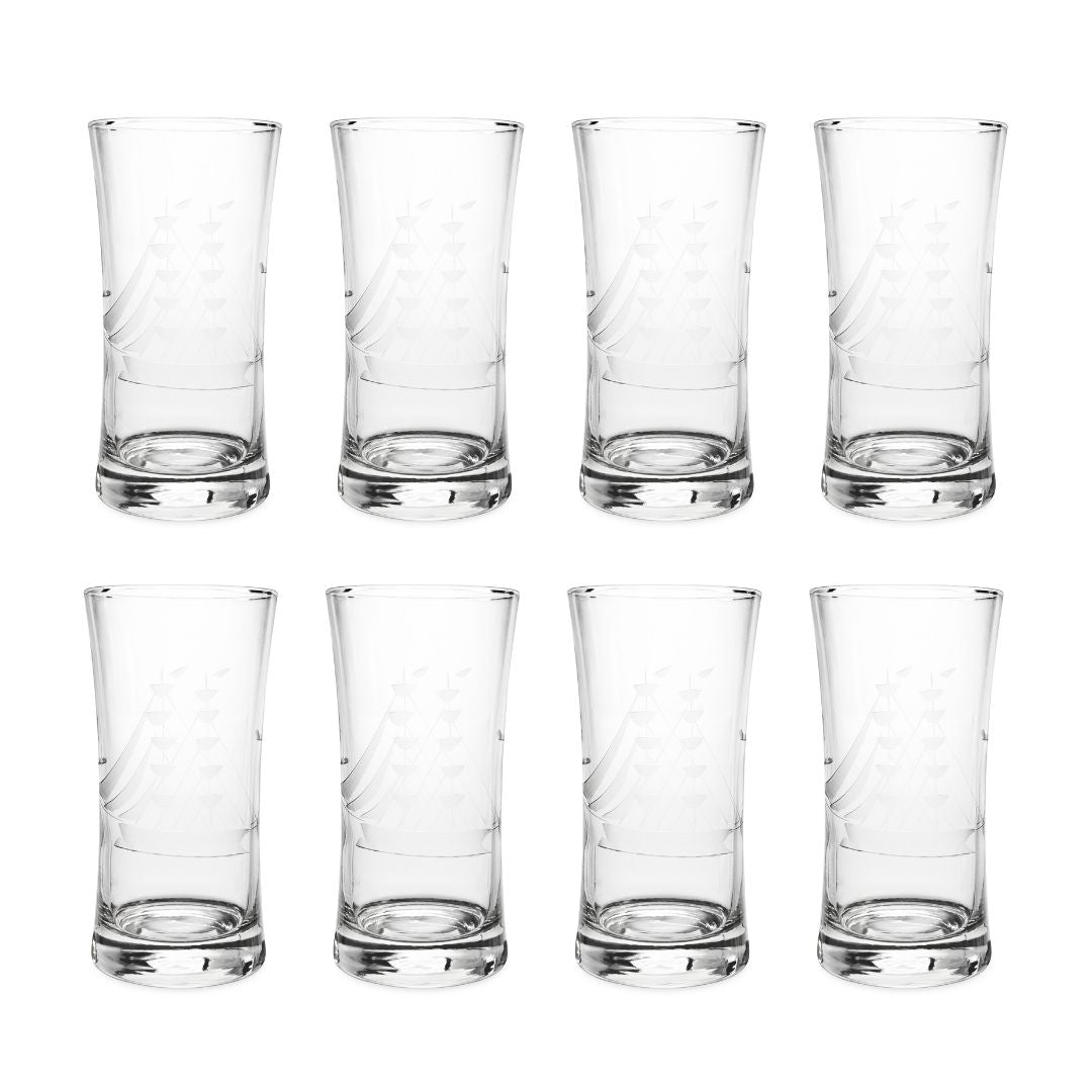 Javit Badash "Clipper Collection" Vintage Crystal Highball Glasses (Set of 8)