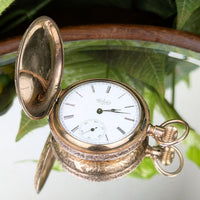 Elgin 1892 Gold Filled Model 2 #117 6S 7J Hunting Pocket Watch