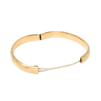 1950’s 14K Gold Etched Brush Finished 7" Hinged Bangle Bracelet