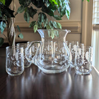 Princess House "Heritage" Pitcher & Flat Juice Glass Set (9pcs)