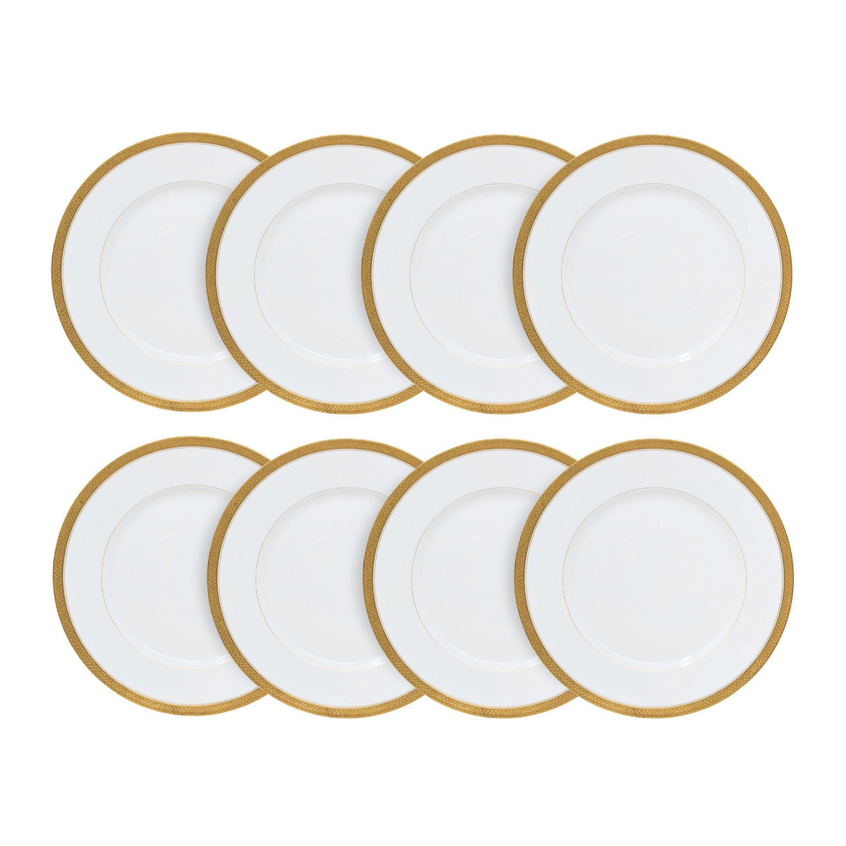 Charles Ahrenfeldt Limoges "AR1136" Gold Banded Dinner Plates (8)