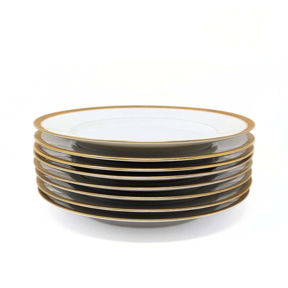 Charles Ahrenfeldt Limoges "AR1136" Gold Banded Dinner Plates (8)