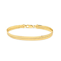 Italian MBC Gold Over Sterling 8 1/4” Herringbone Bracelet