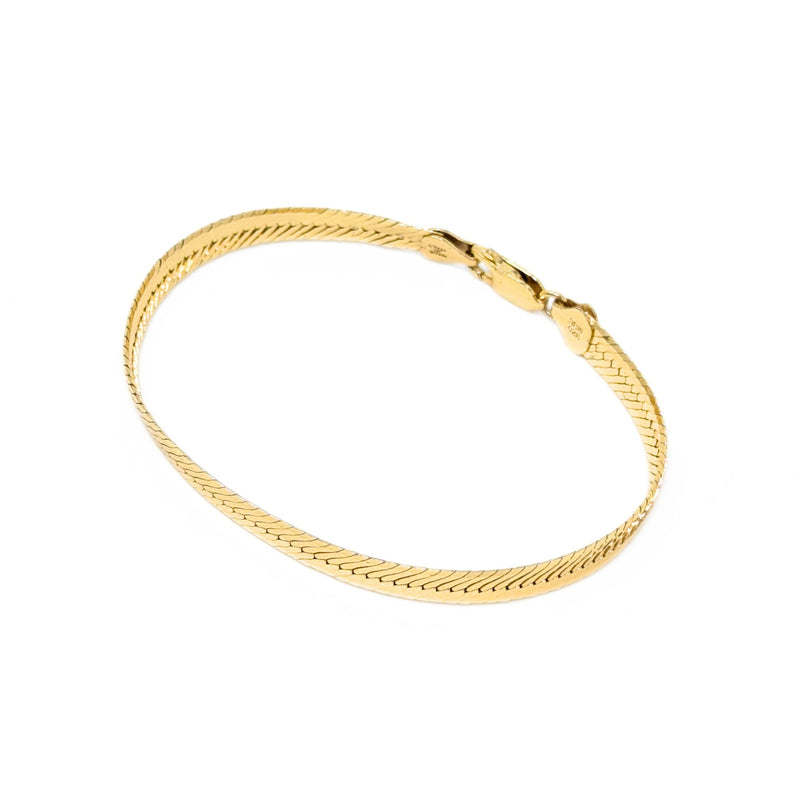 Italian MBC Gold Over Sterling 8 1/4” Herringbone Bracelet