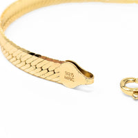 Italian MBC Gold Over Sterling 8 1/4” Herringbone Bracelet