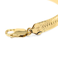 Italian MBC Gold Over Sterling 8 1/4” Herringbone Bracelet