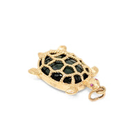 14K Gold Jade Turtle Pendant/Charm