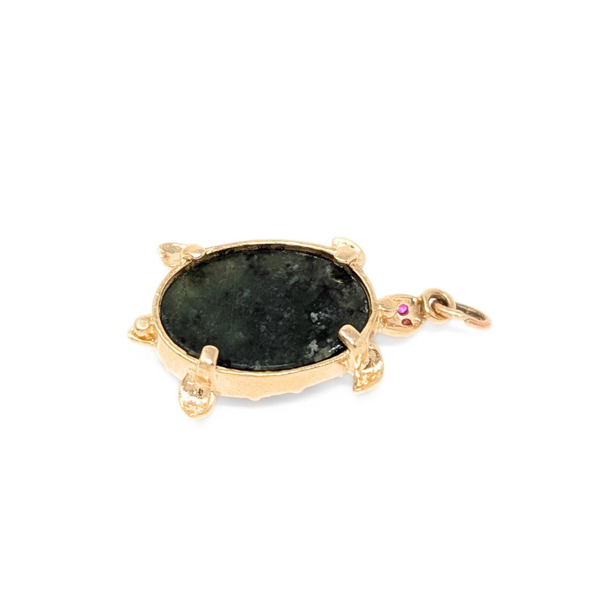 14K Gold Jade Turtle Pendant/Charm