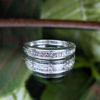 14K White Gold Princess Cut Diamond Anniversary Band - Size 6.25