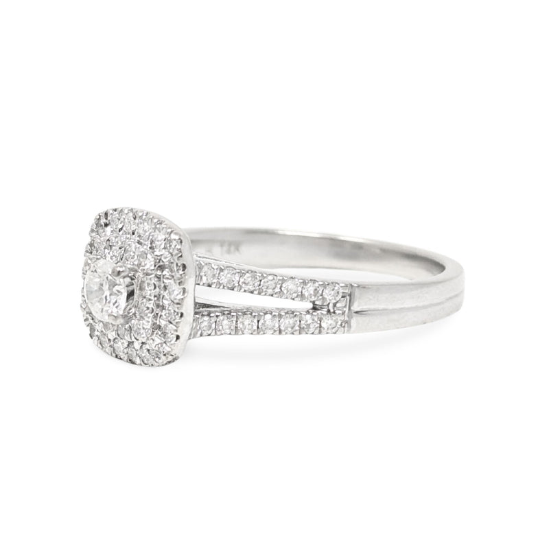 13K White Gold 0.78tcw Halo Diamond Engagement Ring - Size 7