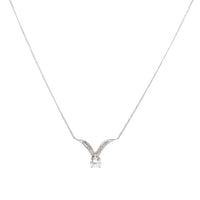 Antique 13K White Gold 1.25ct Diamond Necklace