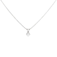 14K White Gold .20ct Diamond Solitaire 16" Necklace