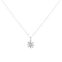 Vintage 13K/14K White Gold 15” Diamond Daisy Flower Necklace