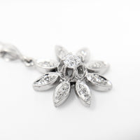 Vintage 13K/14K White Gold 15” Diamond Daisy Flower Necklace