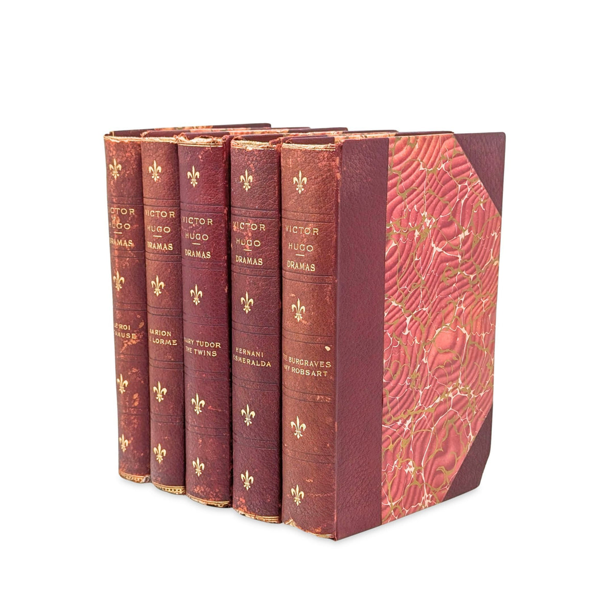 George Barrie & Son "The Dramas of Victor Hugo" 5-Volume Book Set, 1895
