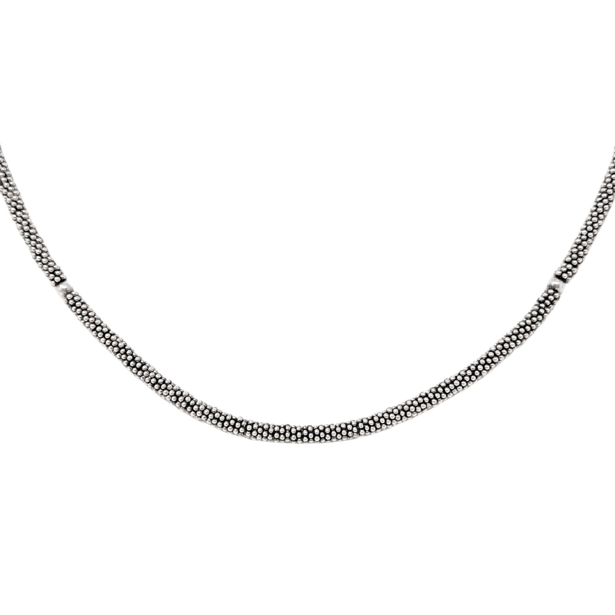 Signed Sterling Silver 17" Beaded Necklace