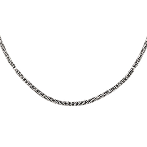 Signed Sterling Silver 17" Beaded Necklace