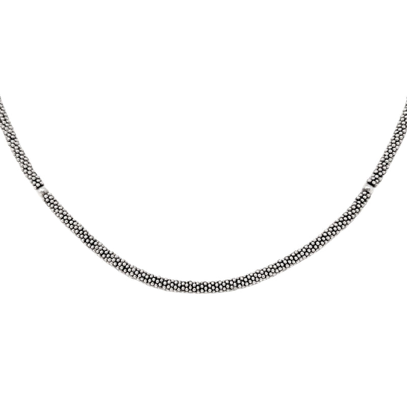 Signed Sterling Silver 17" Beaded Necklace