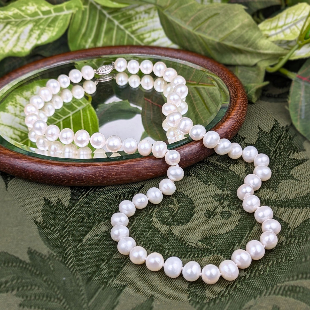 Sterling Silver 10mm Pearl 22"Necklace