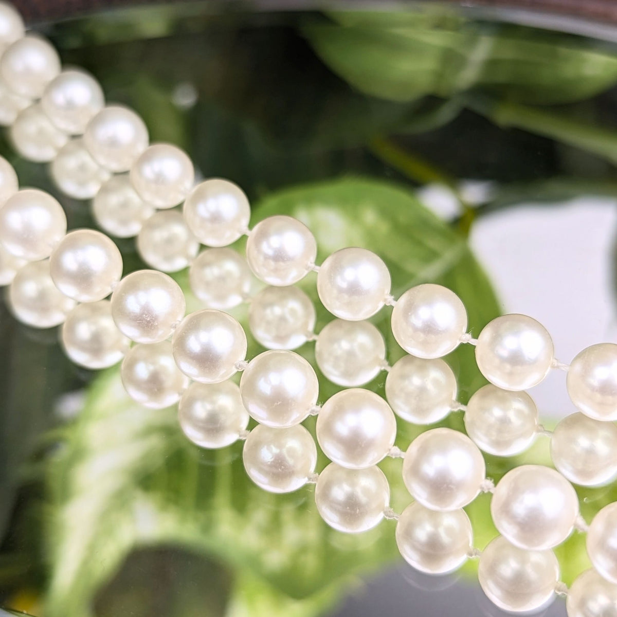 Vintage 18K Gold 20" 6.5mm Pearl Necklace