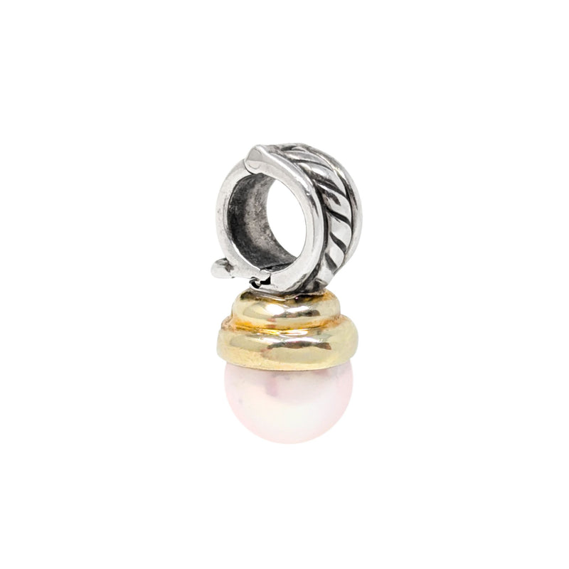 David Yurman 14K Gold/Sterling Pink Pearl Enhancer Pendant