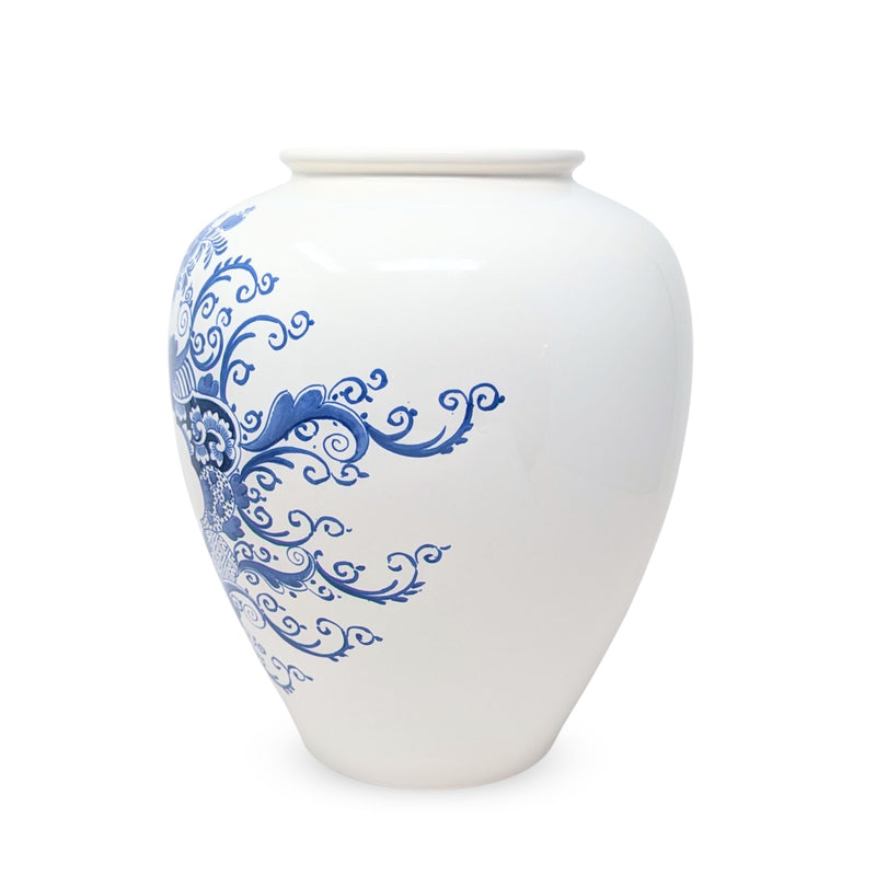 Royal Goedewaagen Delft 11” Colonial Williamsburg Virginia Tobacco Jar