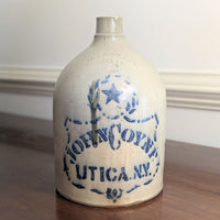 N.A.White Antique 2gal Jug, John Coyne Utica NY