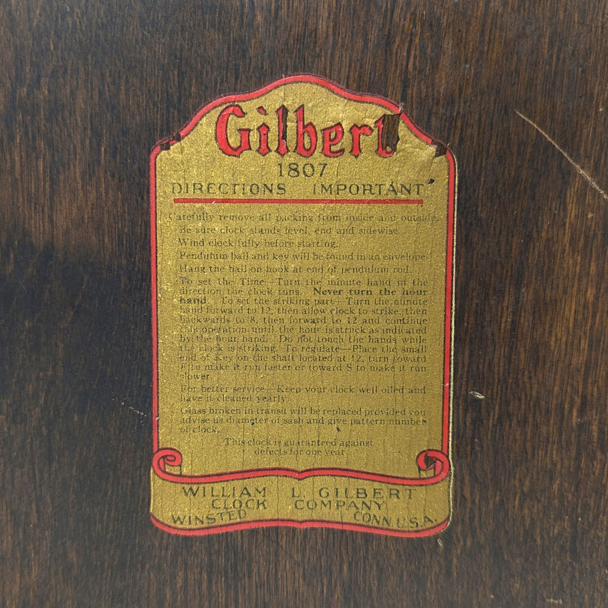 Gilbert 1807 Tambour 8-Day Mantle Clock