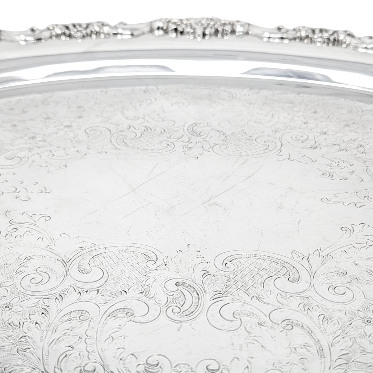 Poole #400 Lancaster Rose Silverplate 30" Serving Tray