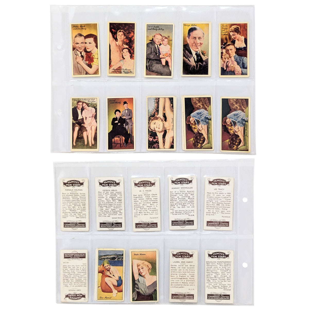 Carreras Limited 1935 Famous Film Stars Cigarette Tobacco Card Complete Set 96 +
