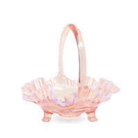 Imperial Glass "Double Dutch" Pink Opalescent Ruffled Basket