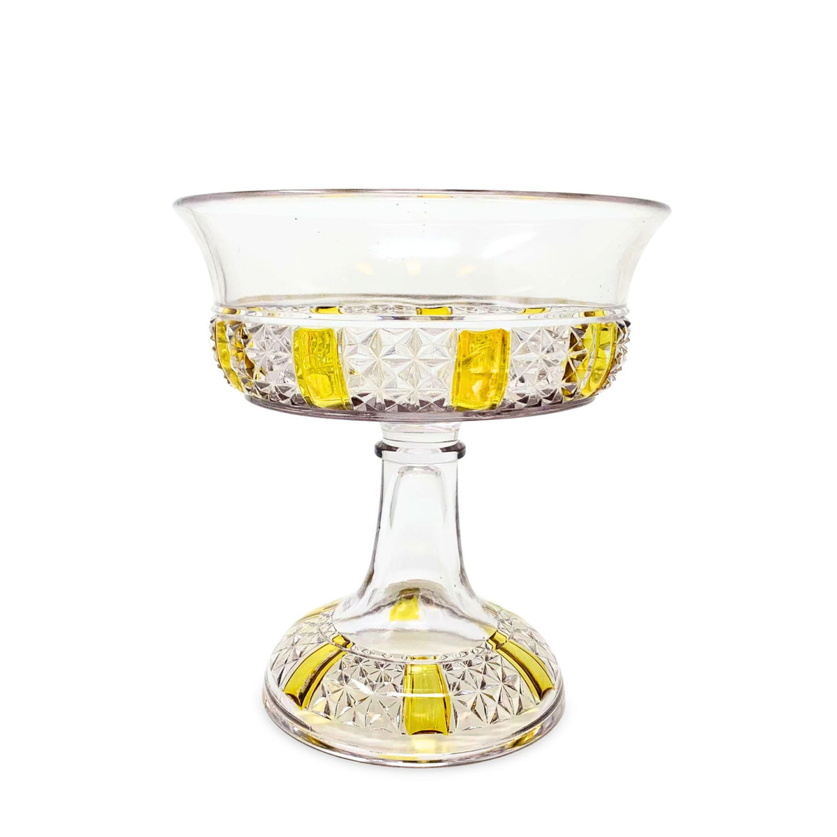 EAPG Yellow Paneled 7" Compote c. 1885-1910