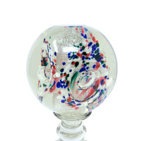 Early 20th C. Art Glass Footed Globe Paperweight