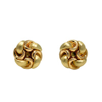 18K Italian Designer 18mm Button Omega-Back Earrings