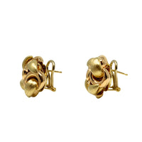 18K Italian Designer 18mm Button Omega-Back Earrings