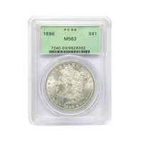 1896 PCGS MS63 Morgan Silver Dollar (Old Green Holder)