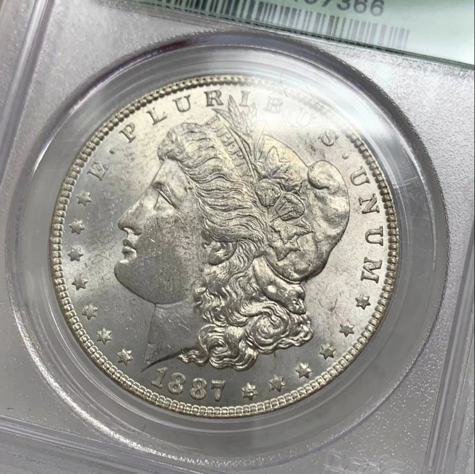 1887 PCGS MS63 Morgan Silver Dollar (Old Green Holder)