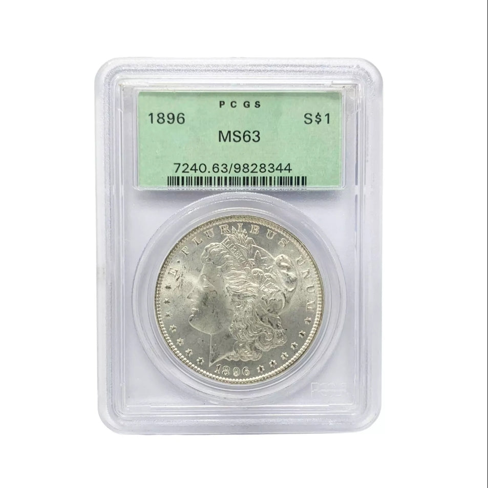 1896 PCGS MS63 Morgan Silver Dollar (Old Green Holder)