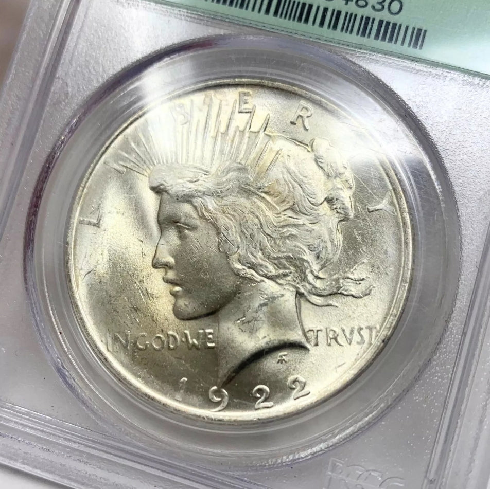 1922 PCGS MS63 Peace Silver Dollar (Old Green Holder)