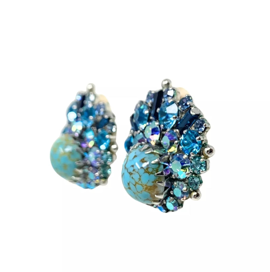 Vintage 1950’s Rhinestone Clip-on Earrings