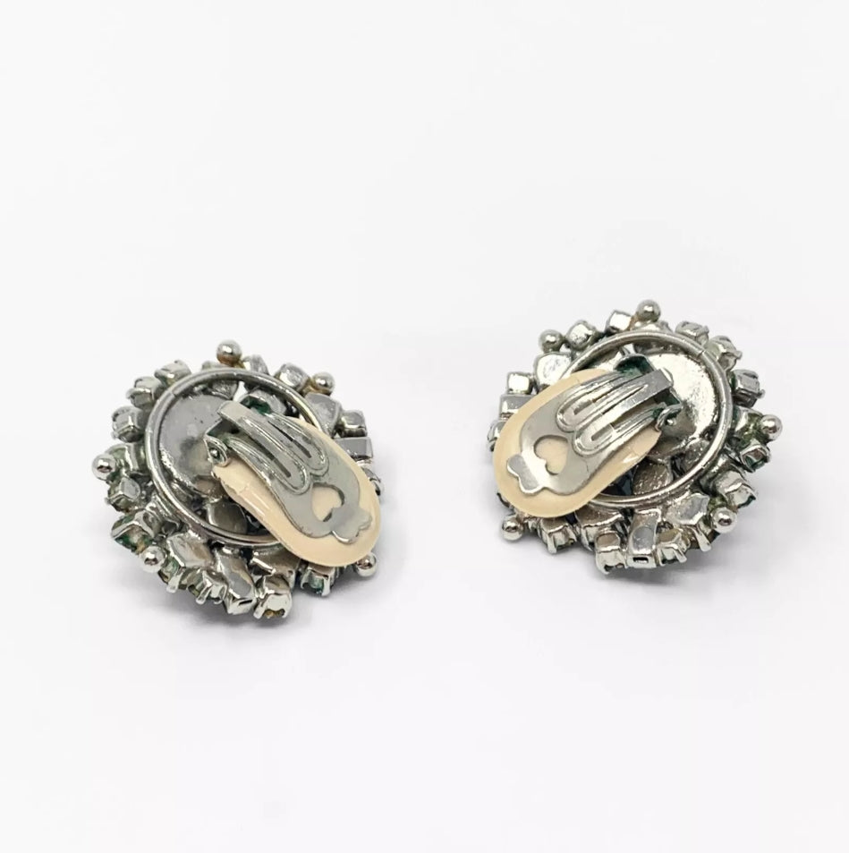 Vintage 1950’s Rhinestone Clip-on Earrings