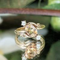 14K Gold Citrine & Pearl Ring - Size 4.25