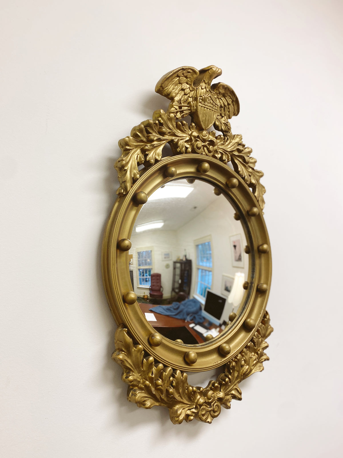 Antique Federal Bull’s Eye Mirror (16" x 26")