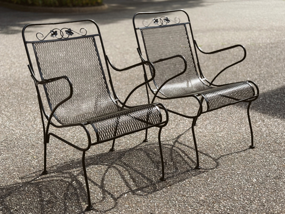 John Salterini Mt. Vernon Maple Leaf Patio Arm Chairs (Pair)