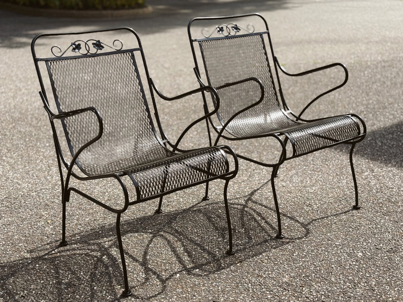 John Salterini Mt. Vernon Maple Leaf Patio Arm Chairs (Pair)