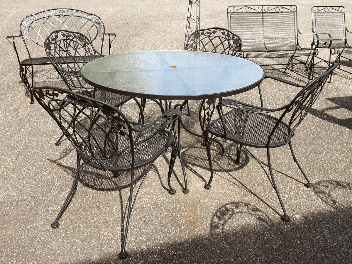 Lyon Shaw "Windflower" Lattice 5pc Garden Patio Table Set