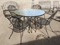 Lyon Shaw "Windflower" Lattice 5pc Garden Patio Table Set