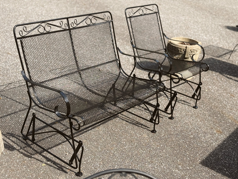 Russell Woodard Highback Glider Patio Bench & Chair